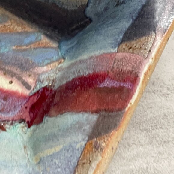 Klickitat Art Pottery Stoneware Lava Abstract Glazed Rectangular Serving Bowl - Picture 7 of 9